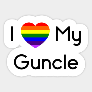 I Love My Guncle Rainbow Heart Sticker